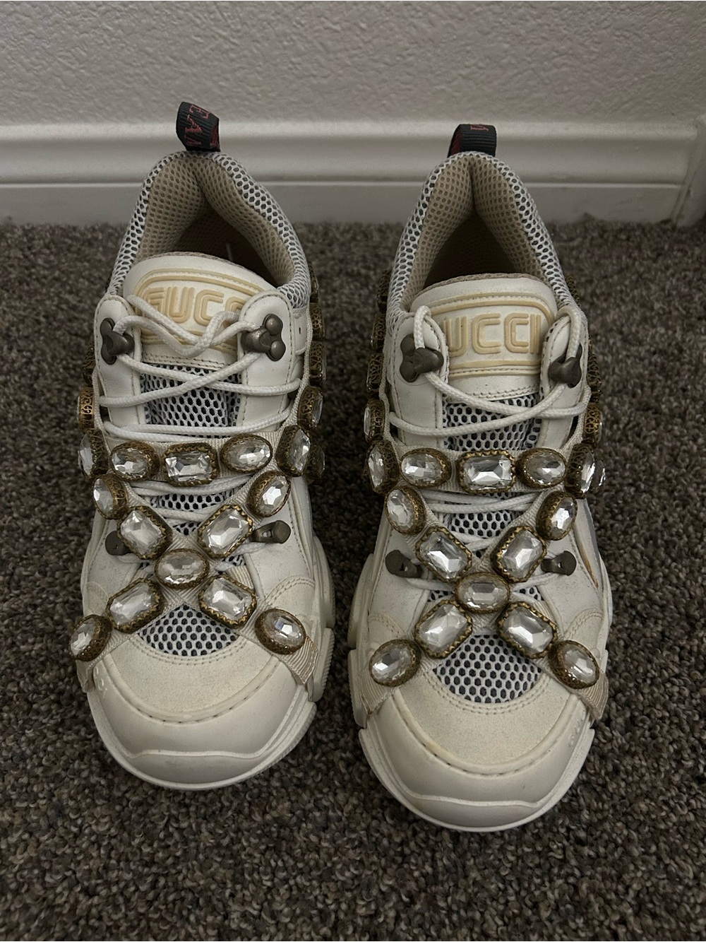Gucci Flashtrek Crystals White